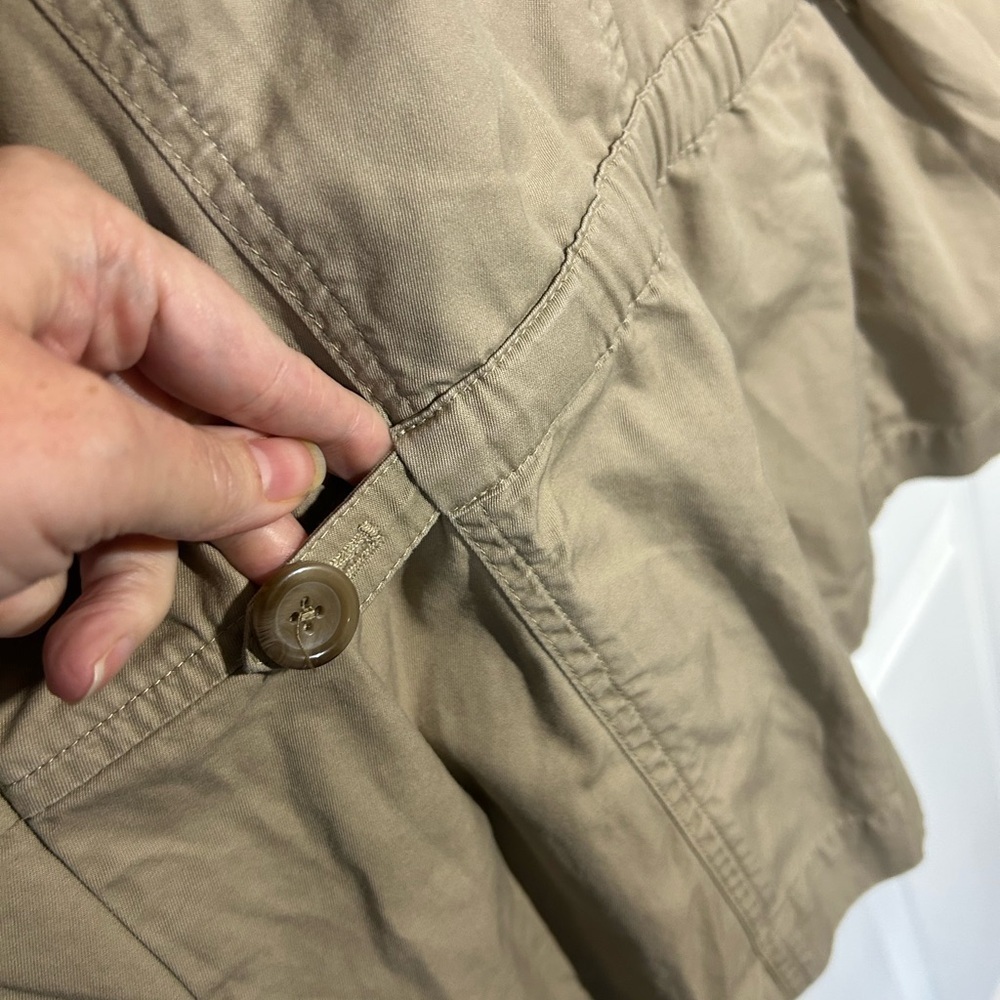Lands End Utility Jacket Blazer Khaki Tan Size Medium 10-12 100% Cotton Classic - Picture 9 of 12